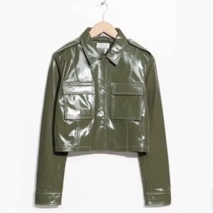 & Other Stories Patent Leather Utilitarian Jacket